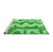 Sideview of Machine Washable Abstract Emerald Green Modern Area Rugs, wshabs894emgrn