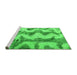 Sideview of Machine Washable Abstract Green Modern Area Rugs, wshabs894grn