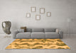 Machine Washable Abstract Orange Modern Area Rugs in a Living Room, wshabs894org