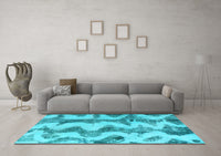 Machine Washable Abstract Light Blue Modern Rug, wshabs894lblu