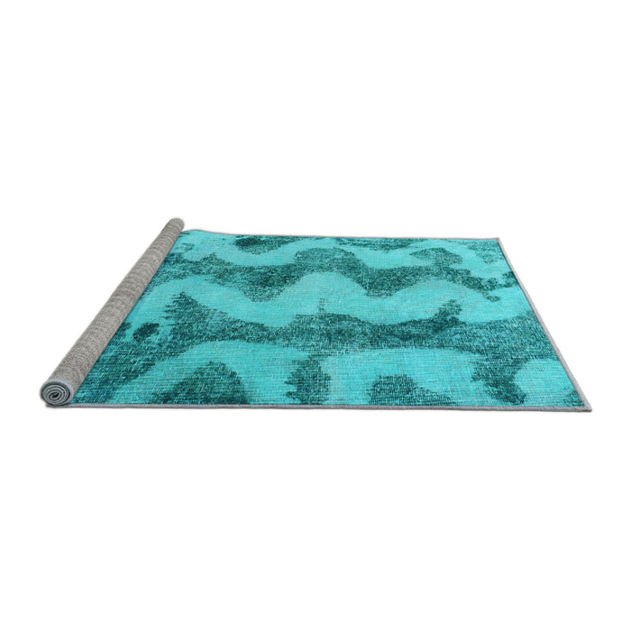 Sideview of Machine Washable Abstract Light Blue Modern Rug, wshabs894lblu