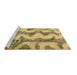 Sideview of Machine Washable Abstract Brown Modern Rug, wshabs894brn