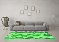 Machine Washable Abstract Green Modern Rug, wshabs894grn