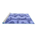 Sideview of Machine Washable Abstract Blue Modern Rug, wshabs894blu