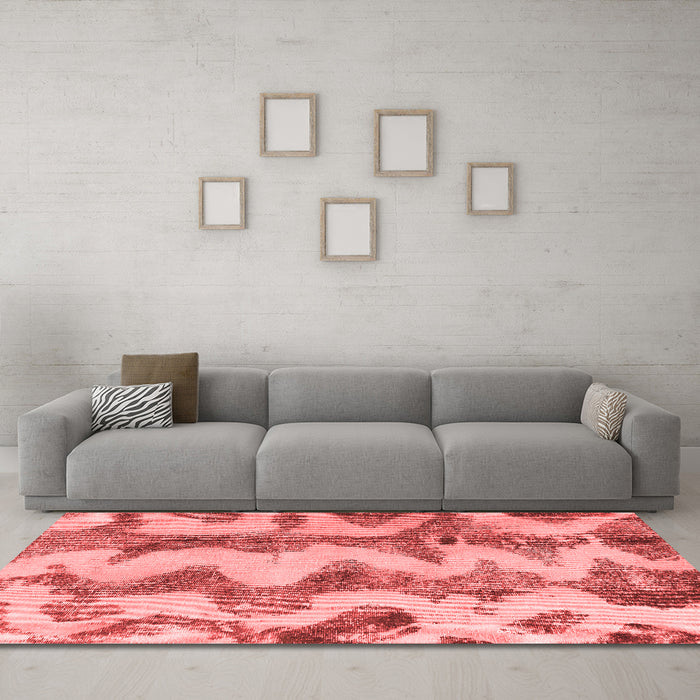 Modern Red Washable Rugs