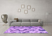 Machine Washable Abstract Purple Modern Area Rugs in a Living Room, wshabs894pur