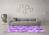 Machine Washable Abstract Purple Modern Rug, wshabs894pur