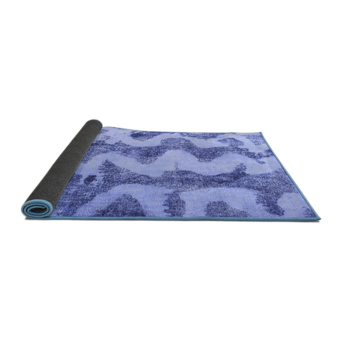 Sideview of Abstract Blue Modern Rug, abs894blu