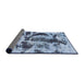 Sideview of Abstract Azure Blue Modern Rug, abs895