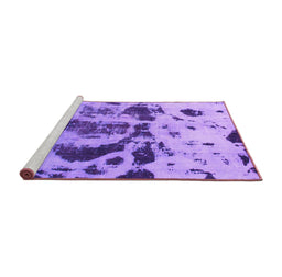 Sideview of Machine Washable Abstract Purple Modern Area Rugs, wshabs895pur