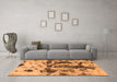 Machine Washable Abstract Orange Modern Area Rugs in a Living Room, wshabs895org