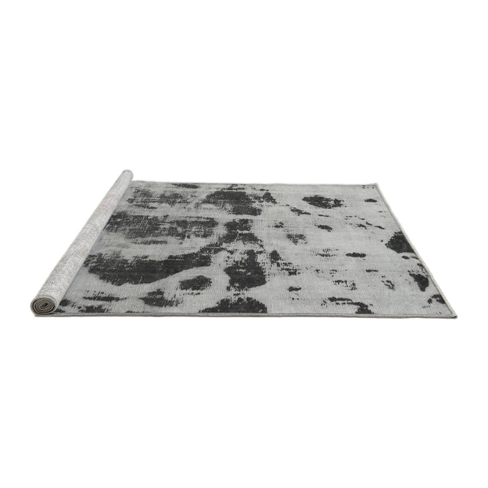 Sideview of Machine Washable Abstract Gray Modern Rug, wshabs895gry