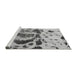 Sideview of Machine Washable Abstract Gray Modern Rug, wshabs895gry