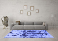 Machine Washable Abstract Blue Modern Rug, wshabs895blu