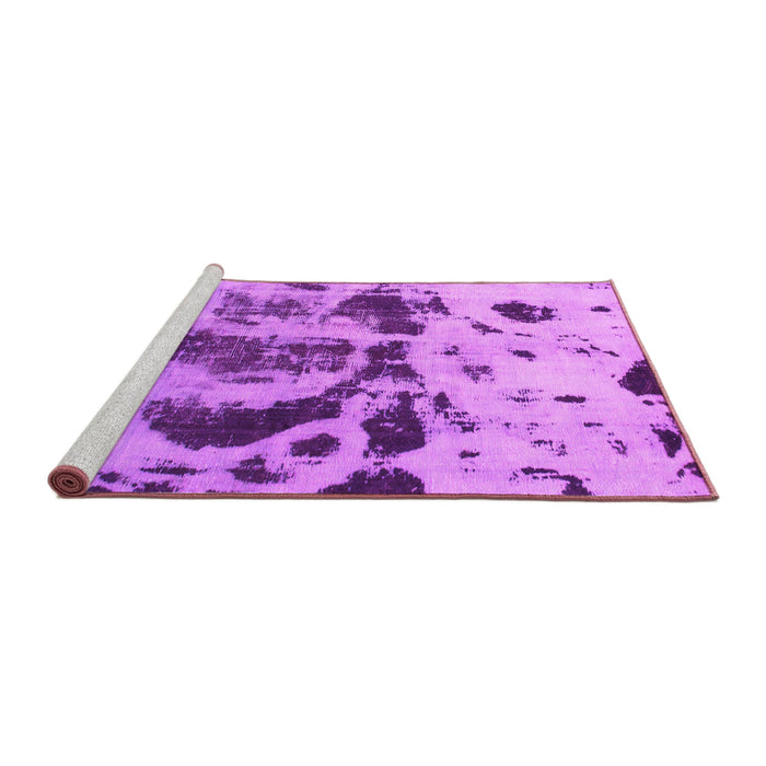 Sideview of Machine Washable Abstract Pink Modern Rug, wshabs895pnk