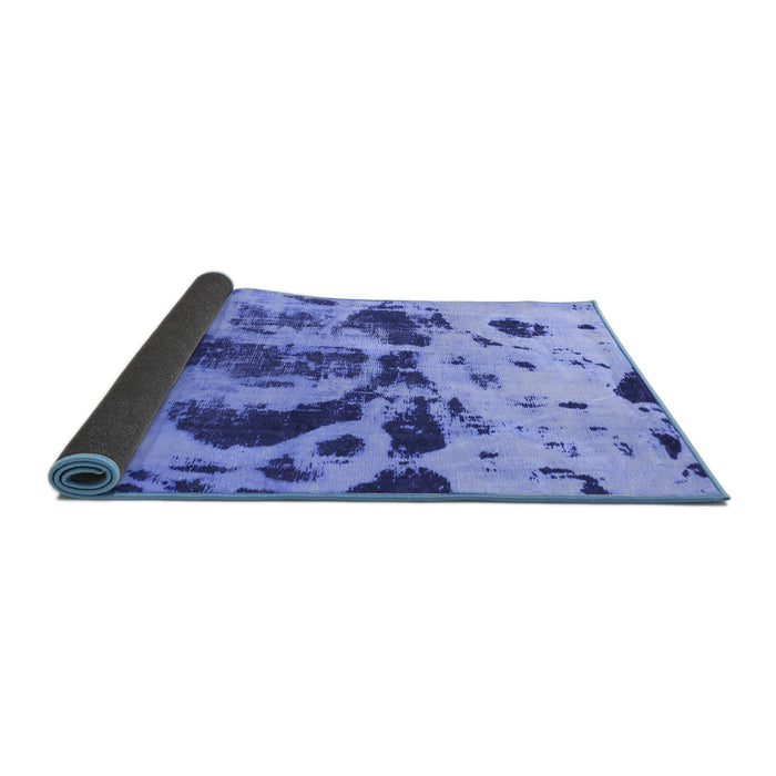 Sideview of Abstract Blue Modern Rug, abs895blu