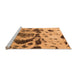 Sideview of Machine Washable Abstract Orange Modern Area Rugs, wshabs895org