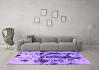 Machine Washable Abstract Purple Modern Rug, wshabs895pur