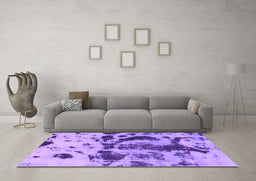 Machine Washable Abstract Purple Modern Area Rugs in a Living Room, wshabs895pur