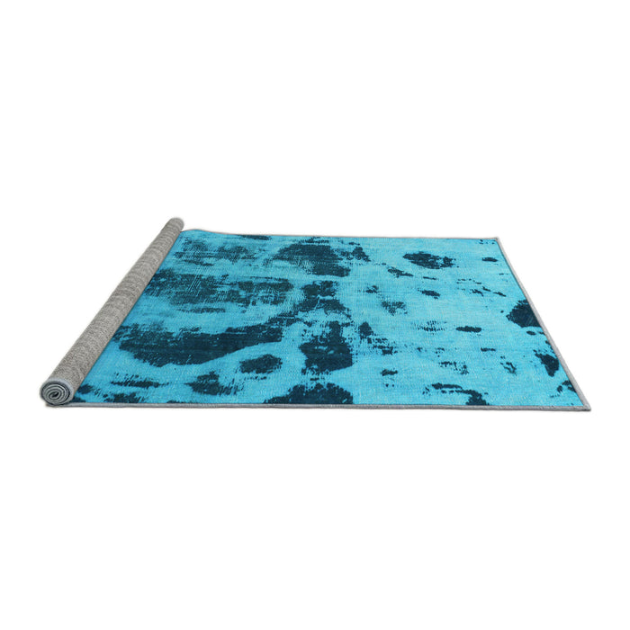 Sideview of Machine Washable Abstract Light Blue Modern Rug, wshabs895lblu
