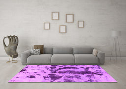 Machine Washable Abstract Pink Modern Rug in a Living Room, wshabs895pnk