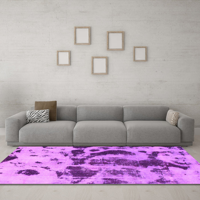 Machine Washable Abstract Pink Modern Rug in a Living Room, wshabs895pnk