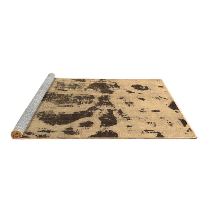Sideview of Machine Washable Abstract Brown Modern Rug, wshabs895brn