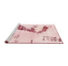 Sideview of Machine Washable Abstract Light Red Pink Rug, wshabs896