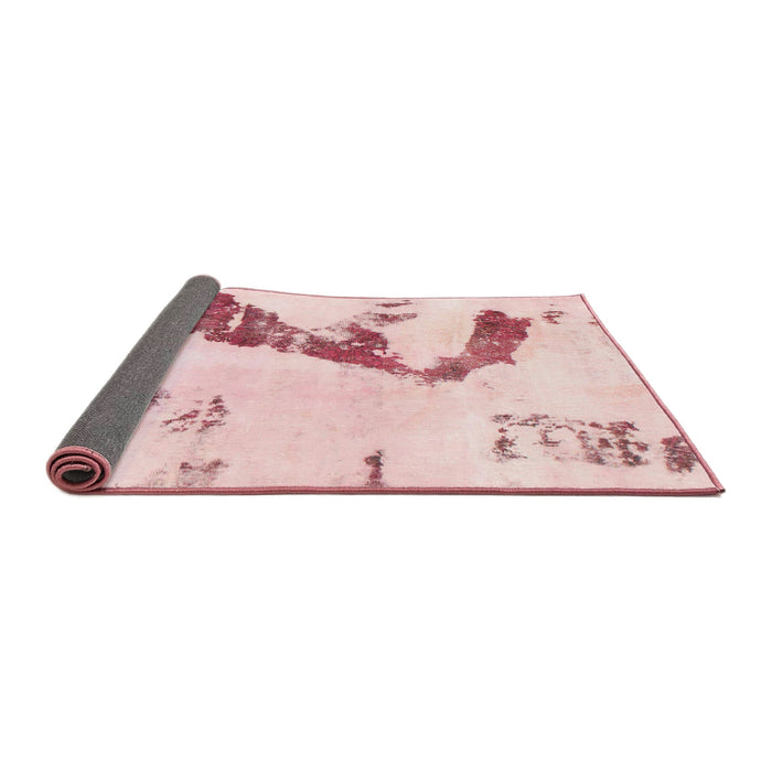 Sideview of Abstract Light Red Pink Modern Rug, abs896