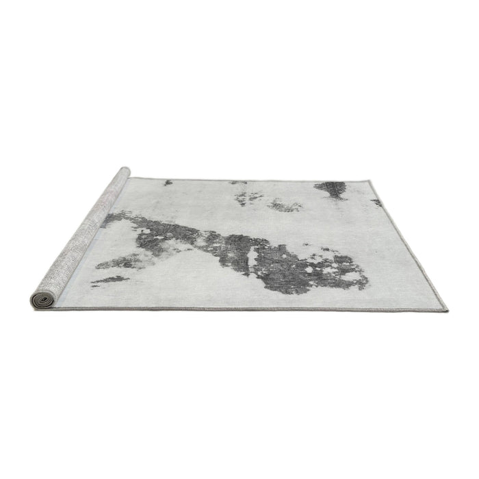 Sideview of Machine Washable Abstract Gray Modern Rug, wshabs896gry