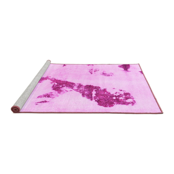 Sideview of Machine Washable Abstract Pink Modern Rug, wshabs896pnk