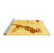 Sideview of Machine Washable Abstract Yellow Modern Rug, wshabs896yw