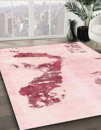 Abstract Light Red Pink Modern Rug, abs896