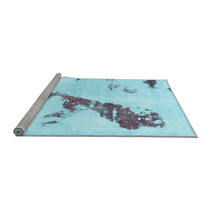 Sideview of Machine Washable Abstract Light Blue Modern Rug, wshabs896lblu