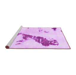 Sideview of Machine Washable Abstract Purple Modern Area Rugs, wshabs896pur