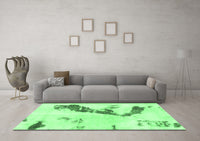 Machine Washable Abstract Emerald Green Modern Rug, wshabs896emgrn