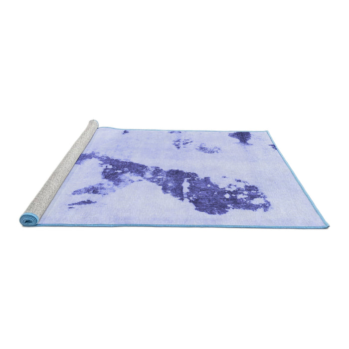 Sideview of Machine Washable Abstract Blue Modern Rug, wshabs896blu