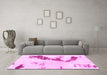 Machine Washable Abstract Pink Modern Rug in a Living Room, wshabs896pnk