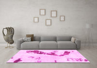 Machine Washable Abstract Pink Modern Rug, wshabs896pnk