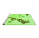 Sideview of Machine Washable Abstract Green Modern Area Rugs, wshabs896grn