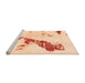 Sideview of Machine Washable Abstract Orange Modern Area Rugs, wshabs896org