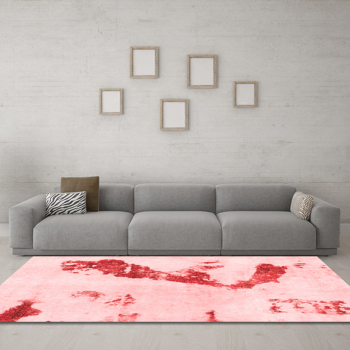 Modern Red Washable Rugs