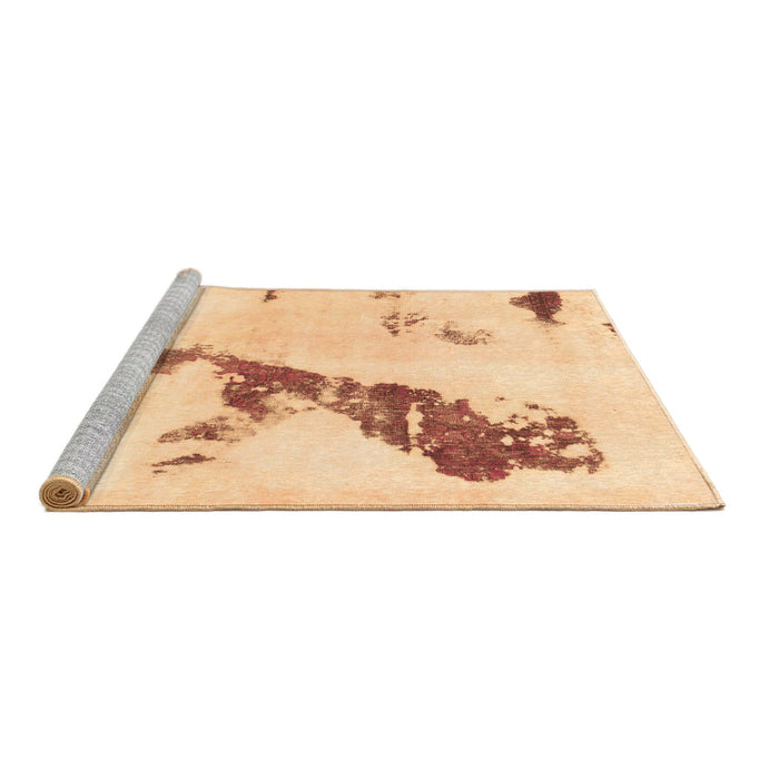 Sideview of Machine Washable Abstract Brown Modern Rug, wshabs896brn