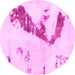 Round Machine Washable Abstract Pink Modern Rug, wshabs896pnk
