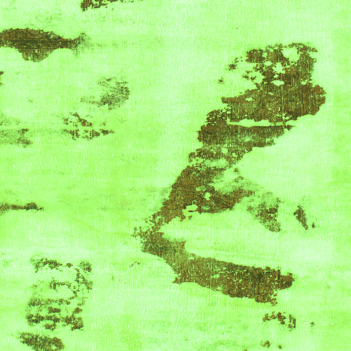 Square Machine Washable Abstract Green Modern Area Rugs, wshabs896grn