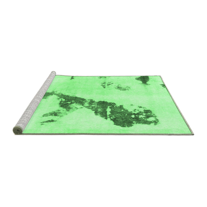 Sideview of Machine Washable Abstract Emerald Green Modern Area Rugs, wshabs896emgrn
