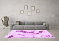 Machine Washable Abstract Purple Modern Rug, wshabs896pur