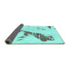 Sideview of Abstract Turquoise Modern Rug, abs896turq