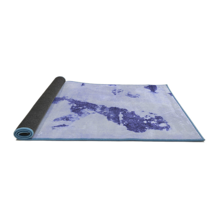 Sideview of Abstract Blue Modern Rug, abs896blu