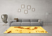 Machine Washable Abstract Yellow Modern Rug in a Living Room, wshabs896yw